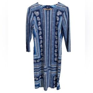 J. McLaughlin Dress Size S Women's Sophia Blue White Paisley Catalina Stretch